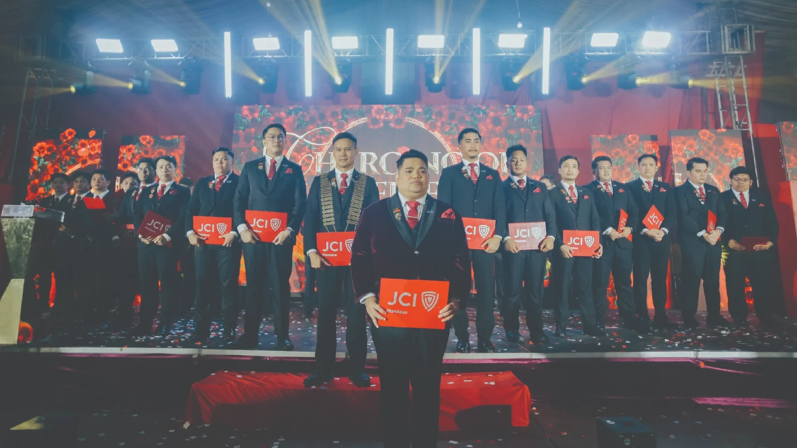 ABOVE: The newly inducted 2026 LO President of JCI Mandaue, President Jess Anthony Dela Cruz, with his Board of Directors.